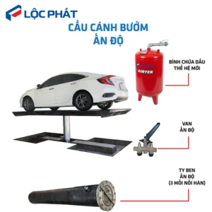 Cầu Nâng 1 Trụ Rửa Xe Âm Nền Cánh Bướm Ấn Độ 6 Cấu tạo cầu nâng 1 trụ rửa xe âm nền cánh bướm Ấn Độ gồm bình dầu, van và ty ben
