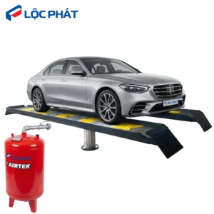 Car lift with vehicle and equipment