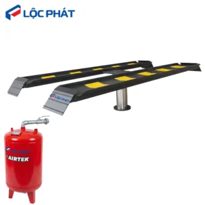 Cầu nâng rửa xe ô tô 1 trụ với bàn nâng chữ H và bình chứa khí nén/dầu