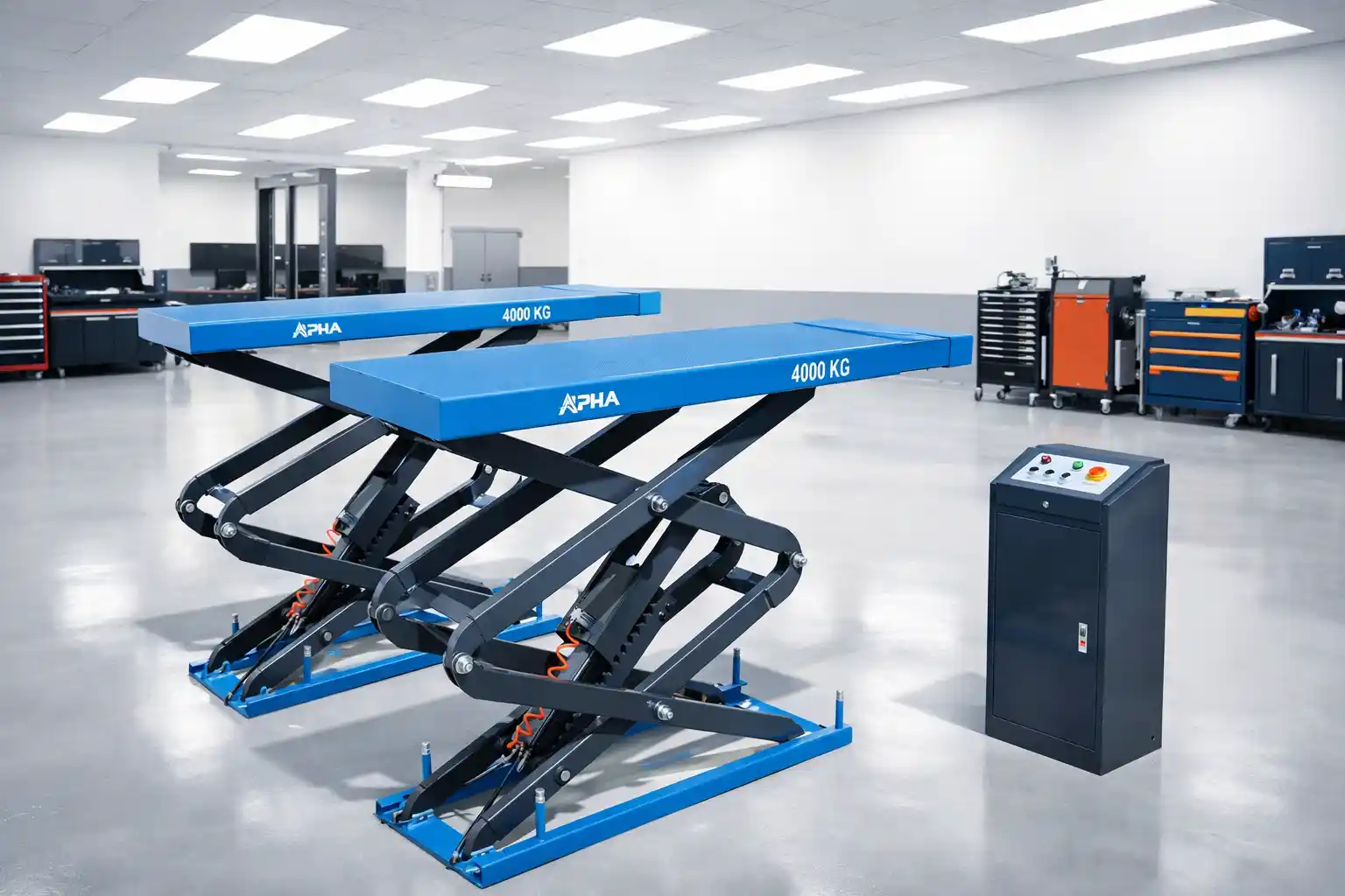 Cầu Nâng Ô Tô Kiểu Xếp Âm Nền ALPha AL-4XA 14 Vận hành cầu nâng ô tô âm nền 4 tấn