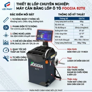 Máy Cân Bằng Lốp Ô Tô Foggia 827X | Thiết Bị Detailing Cao Cấp 24 Hình ảnh minh họa máy cân bằng lốp xe ô tô hiện đại.