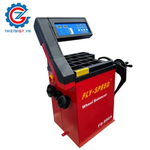 Máy cân mâm Fly Speed FS-990A màu đỏ, thiết bị sửa chữa ô tô chuyên nghiệp.