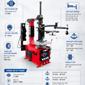 Top 1 Máy Tháo Vỏ Xe Du Lịch Cần Xoay Ngang SunTek LP-990A 17 Infographic chi tiết thông số kỹ thuật máy tháo vỏ xe du lịch SunTek LP-990A kết hợp cần phụ CP-4.