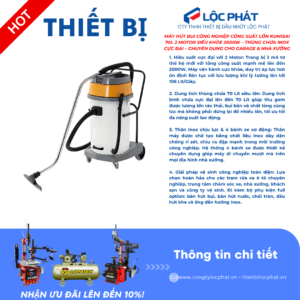 Máy Hút Bụi 70 Lít KUMISAI KMS70: Đột Phá Công Suất 2000W