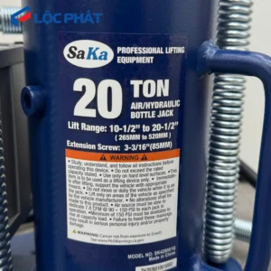Chi tiết nhãn thông số đội hơi thủy lực SAKA LIFT 20 tấn