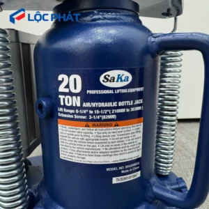 Chi tiết đội hơi thủy lực SAKA LIFT 20 tấn, thông số kỹ thuật rõ ràng.