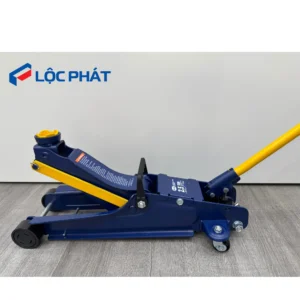 Kích cá sấu SaKa 2.5T SK22502 màu xanh dương, thiết kế nhỏ gọn, tay cầm màu vàng, bánh xe linh hoạt.