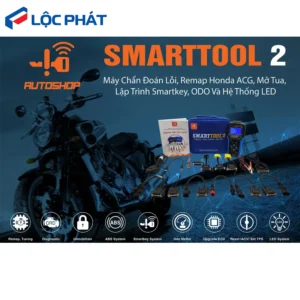 Máy đọc lỗi xe máy SMARTTOOL 2 Autoshop và bộ phụ kiện kết nối.