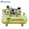 Máy nén khí LOPATEK 3HP, 200L, 12Bar, chụp cận cảnh, làm nổi bật chi tiết kỹ thuật và thiết kế.