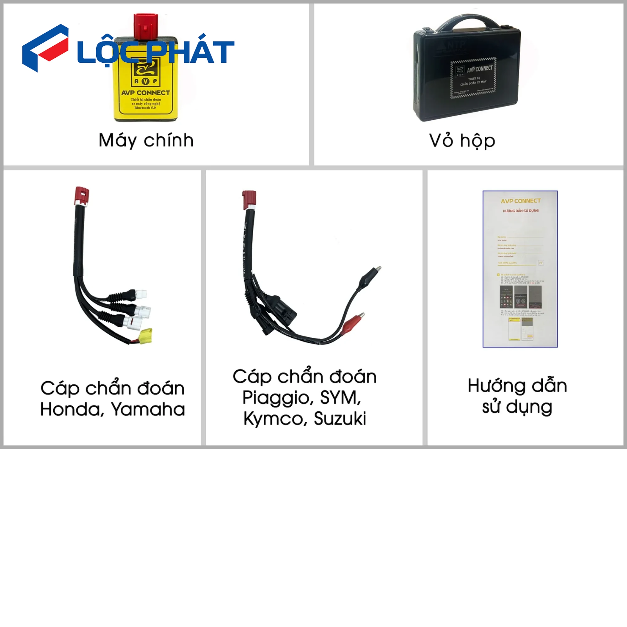 AVP CONNECT: Thiết Bị Remap & Chẩn Đoán Đỉnh Cao 2026 14 Cáp kết nối chẩn đoán chuyên dụng đi kèm bộ thiết bị AVP CONNECT