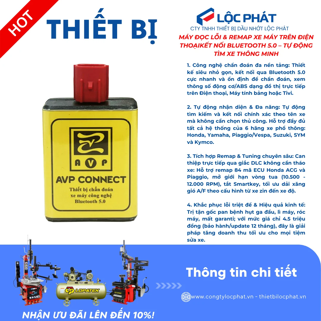 AVP CONNECT: Thiết Bị Remap & Chẩn Đoán Đỉnh Cao 2026 12 AVP CONNECT thiết bị chẩn đoán lỗi chuyên sâu và remap tuning nhỏ gọn qua bluetooth