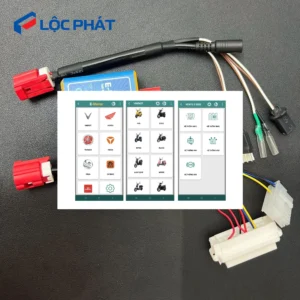 E: Thiết Bị Chẩn Đoán & Tùy Chỉnh Tốc Độ Xe Điện Top 1 2026 7 Ứng dụng E MOTOR hiển thị danh sách các hãng xe điện và chức năng chẩn đoán trên điện thoại.