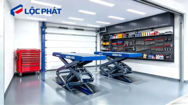 Bàn giao cầu nâng cắt kéo âm nền Alpha 4 tấn tại Garage Tự Lập Chư Sê Gia Lai