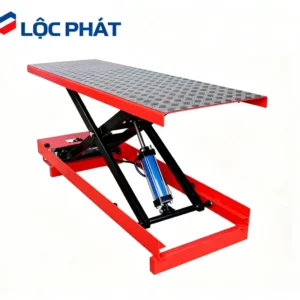 Bàn nâng xe máy âm nền Lộc Phát full Inox chính hãng sức nâng 250kg