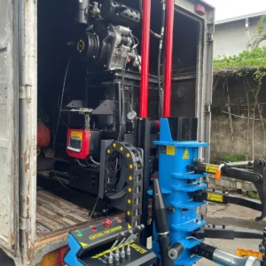 Bảng điều khiển tay gạt thủy lực và nút dừng khẩn cấp máy tháo lốp Alpha AL-1300-SDL2