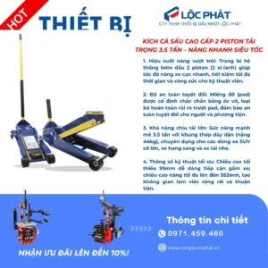 Ảnh tiêu đề kích cá sấu cao cấp 2 piston tải trọng 3.5 tấn nâng nhanh siêu tốc TH33502 Lộc Phát