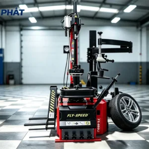 Máy tháo lốp xe cao cấp FLY-SPEED FS-860LI cần phụ RH752A tại không gian xưởng garage Thiết Bị Lộc Phát
