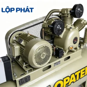 Máy Nén Khí 2 Cấp LOPATEK AW80012 10HP 500L 12 Bar: Chính Hãng 7 Cấu trúc cơ khí đầu nén và hộp khởi động từ máy nén khí Lopatek AW80012 10HP
