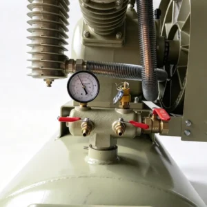 Máy Nén Khí 2 Cấp LOPATEK AW80012 10HP 500L 12 Bar: Chính Hãng 8 Đồng hồ đo áp suất 12 bar và cụm van khóa hơi ra khí nén Lopatek AW80012